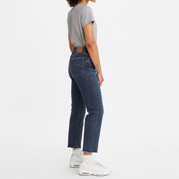 Levi's Denim - Levi's Wedgie High Rise Straight Jeans in Salsa Roll Dark Wash
